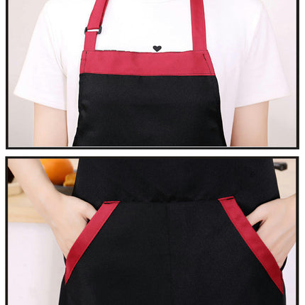 Restaurant Apron, Unisex Apron with Pockets, Adjustable Halter Kitchen Cooking Apron