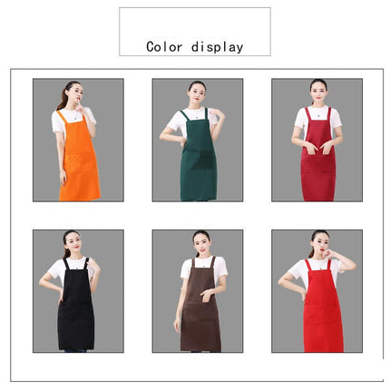 Restaurant Apron, Unisex Apron with Pockets, Kitchen Cooking Double Strap Apron