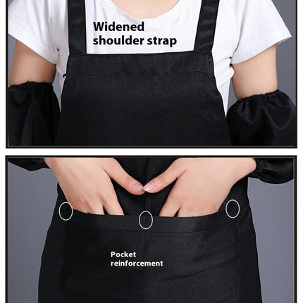 Restaurant Apron, Unisex Apron with Pockets, Kitchen Cooking Double Strap Apron