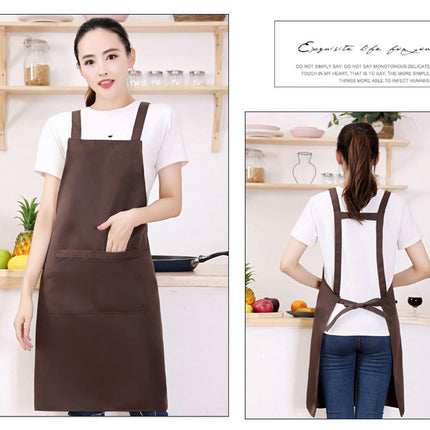 Restaurant Apron, Unisex Apron with Pockets, Kitchen Cooking Double Strap Apron