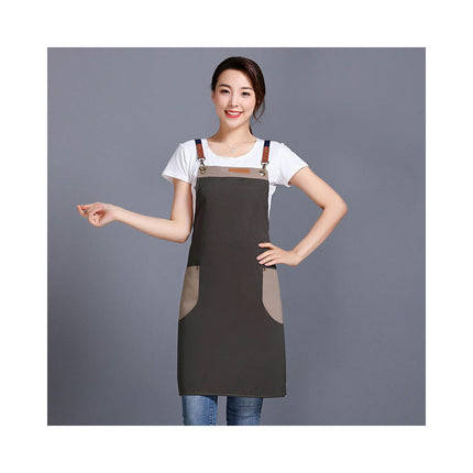 Unisex Apron with Pockets, Adjustable Cross Strap Apron for Restaurant Kitchen Cooking