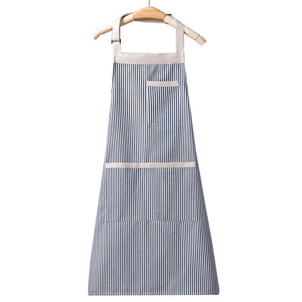 Adjustable Bib Aprons with 3 Pockets Cooking Kitchen Stripes Aprons for Women Men Chef