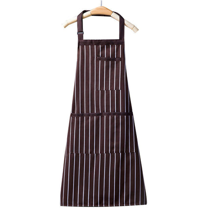 Adjustable Bib Aprons with 3 Pockets Cooking Kitchen Stripes Aprons for Women Men Chef