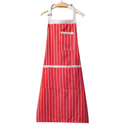 Adjustable Bib Aprons with 3 Pockets Cooking Kitchen Stripes Aprons for Women Men Chef