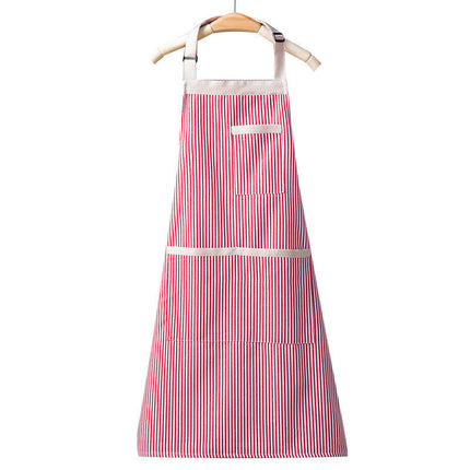 Adjustable Bib Aprons with 3 Pockets Cooking Kitchen Stripes Aprons for Women Men Chef