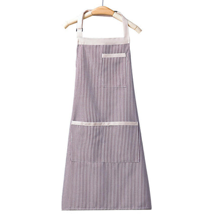 Adjustable Bib Aprons with 3 Pockets Cooking Kitchen Stripes Aprons for Women Men Chef