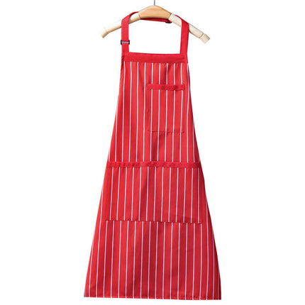 Adjustable Bib Aprons with 3 Pockets Cooking Kitchen Stripes Aprons for Women Men Chef