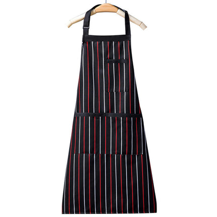 Adjustable Bib Aprons with 3 Pockets Cooking Kitchen Stripes Aprons for Women Men Chef