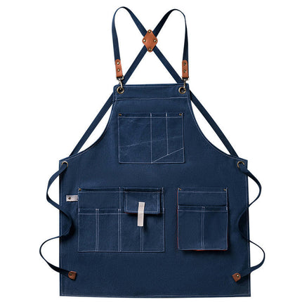 Thickened Multi-Pocket Canvas Apron - Baking Cooking Gardening Electrician Work Tool Apron