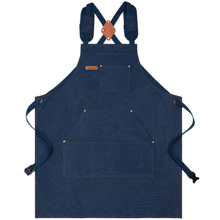 Cotton Canvas Apron - Waterproof Adjustable Straps Kitchen Restaurant Baking Cooking Apron