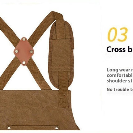 Cotton Canvas Apron - Waterproof Adjustable Straps Kitchen Restaurant Baking Cooking Apron