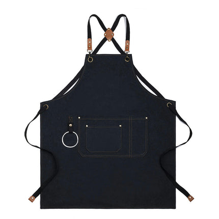 Chef Apron,Cross Back Apron for Men Women with Adjustable Straps and Large Pockets