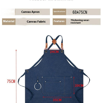 Chef Apron,Cross Back Apron for Men Women with Adjustable Straps and Large Pockets