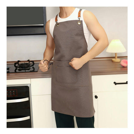 Chef Apron,Cross Back Apron for Men Women with Adjustable Straps and Large Pockets