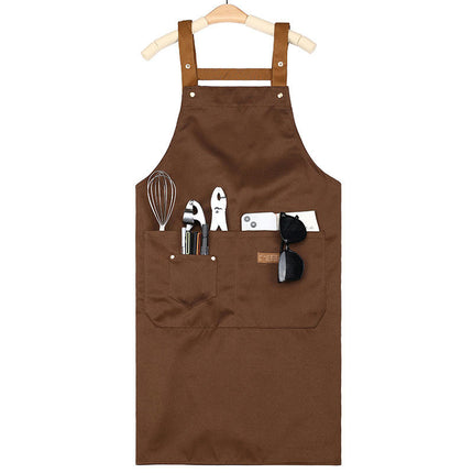 Vest Halter Apron - Home Kitchen Restaurant Baking Apron - Large Pocket Gardening Work Apron