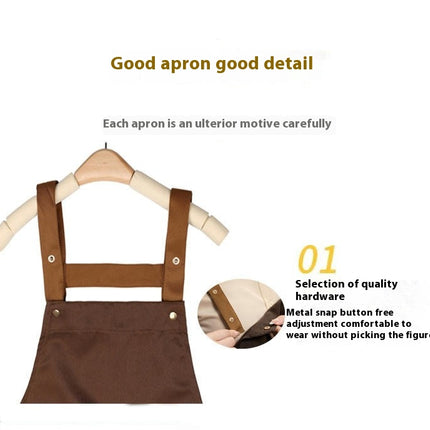 Vest Halter Apron - Home Kitchen Restaurant Baking Apron - Large Pocket Gardening Work Apron