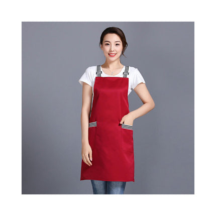 Waterproof Kitchen Catering Workwear Women's Apron with Pockets Adjustable Straps