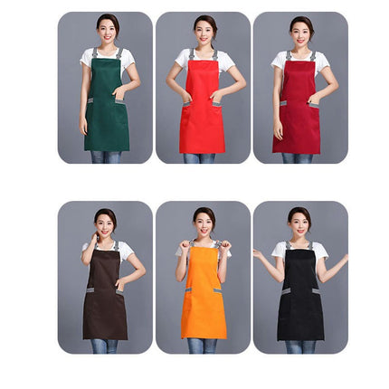 Waterproof Kitchen Catering Workwear Women's Apron with Pockets Adjustable Straps