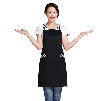 Waterproof Kitchen Catering Workwear Women's Apron with Pockets Adjustable Straps