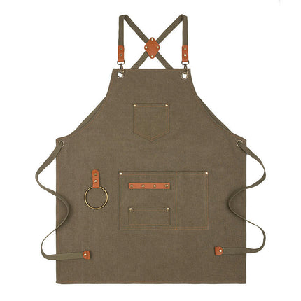 Canvas Cotton Apron - For Gardening Restaurant Adjustable Apron for Men and Women with Pockets