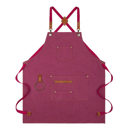 Canvas Cotton Apron - For Gardening Restaurant Adjustable Apron for Men and Women with Pockets