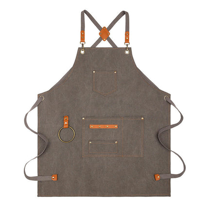 Canvas Cotton Apron - For Gardening Restaurant Adjustable Apron for Men and Women with Pockets