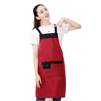 Men and Women Chef Cooking Aprons - Adjustable Cross Strap Kitchen Apron With Pockets