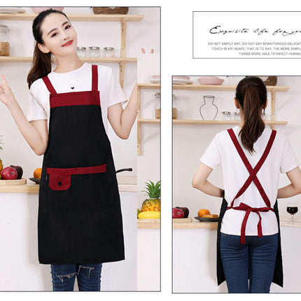 Men and Women Chef Cooking Aprons - Adjustable Cross Strap Kitchen Apron With Pockets