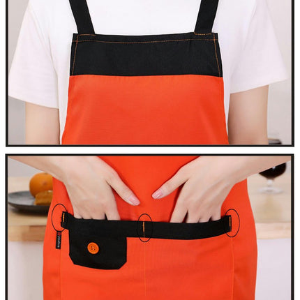 Men and Women Chef Cooking Aprons - Adjustable Cross Strap Kitchen Apron With Pockets