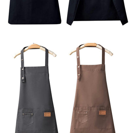 Aprons for Women Men BBQ Chef Cooking Water Drop Resistant Canvas Adjustable Kitchen Apron with Pockets