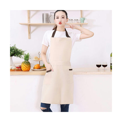 Adjustable Bib Apron, Waterproof Kitchen Apron - With Pockets and Long Straps