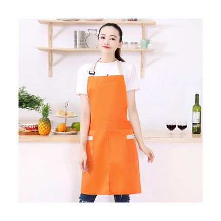 Adjustable Bib Apron, Waterproof Kitchen Apron - With Pockets and Long Straps