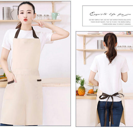 Adjustable Bib Apron, Waterproof Kitchen Apron - With Pockets and Long Straps