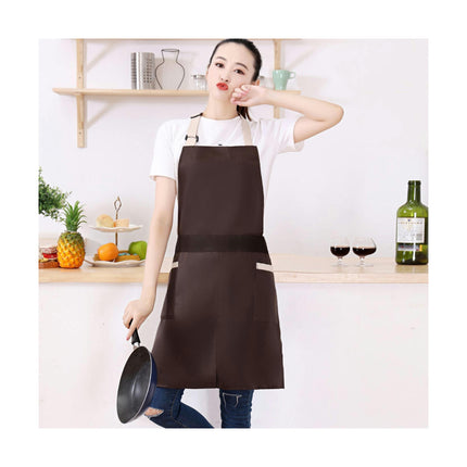 Adjustable Bib Apron, Waterproof Kitchen Apron - With Pockets and Long Straps