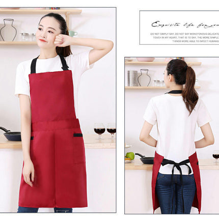 Adjustable Bib Apron, Waterproof Kitchen Apron - With Pockets and Long Straps