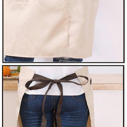 Adjustable Bib Apron, Waterproof Kitchen Apron - With Pockets and Long Straps