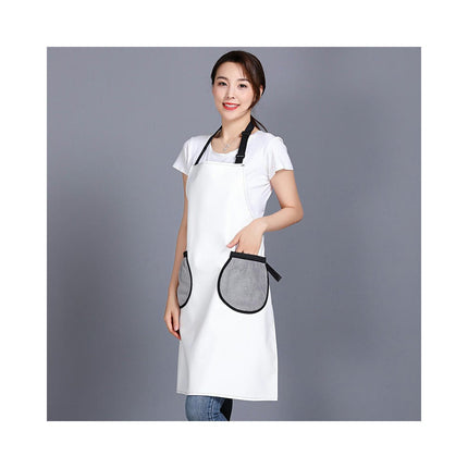 PU Leather Apron - Adjustable Apron for Kitchen Restaurant with Hand Wipe Pocket for Men and Women