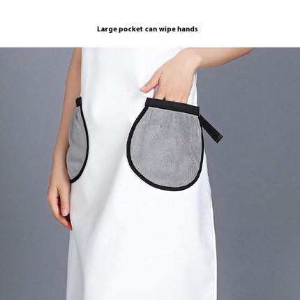 PU Leather Apron - Adjustable Apron for Kitchen Restaurant with Hand Wipe Pocket for Men and Women