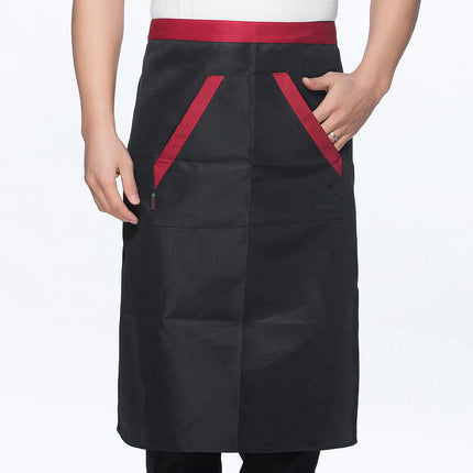 Unisex BBQ Bistro Waiter Cooking Half Apron with Pockets Waterproof and Stain-Resistant Waist