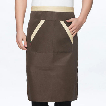 Unisex BBQ Bistro Waiter Cooking Half Apron with Pockets Waterproof and Stain-Resistant Waist