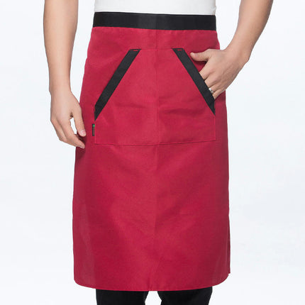 Unisex BBQ Bistro Waiter Cooking Half Apron with Pockets Waterproof and Stain-Resistant Waist