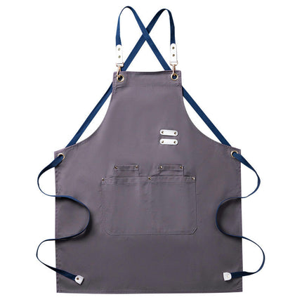 Cross Back Apron for Art Painting Garden Chef Bartender Work,Women Men 2 Pockets Waterproof Adjustable