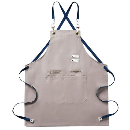 Cross Back Apron for Art Painting Garden Chef Bartender Work,Women Men 2 Pockets Waterproof Adjustable