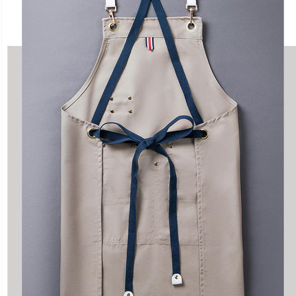 Cross Back Apron for Art Painting Garden Chef Bartender Work,Women Men 2 Pockets Waterproof Adjustable