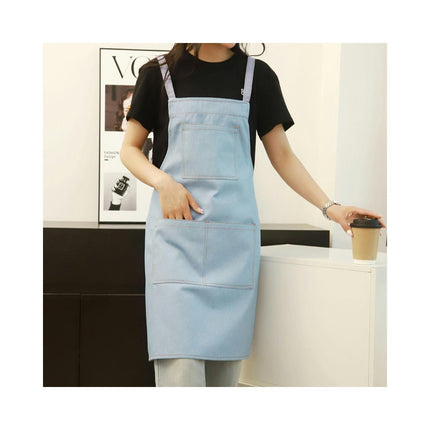 Bistro Denim Apron - Restaurant Kitchen Cooking Apron with 3 Pockets Unisex