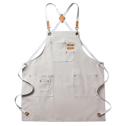 Chef Apron for Kitchen, BBQ with Multiple Pockets - Waterproof Canvas Apron, Adjustable for Men and Women