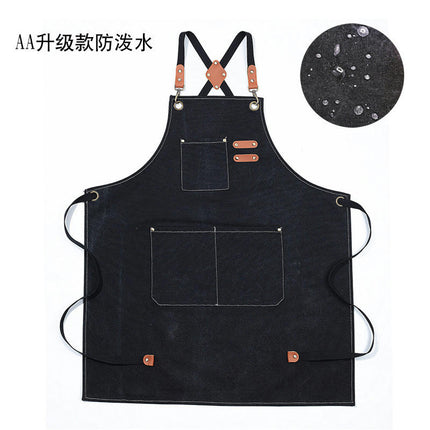 Chef Apron, Cotton Canvas Apron with Large Pockets for Men and Women,Duty Adjustable Garden Apron