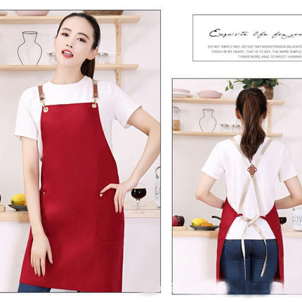 Bib Apron Adult Women Unisex with Cross Straps for Cooking Baking Kitchen Restaurant