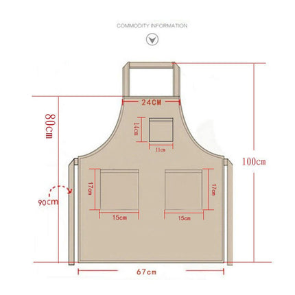 Bistro Apron with Pockets - Server Aprons With 3 Pockets for Women and Men