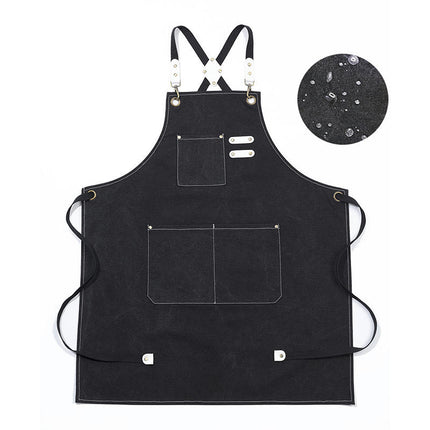 Chef Apron, Cotton Canvas Gardening Apron with Large Pockets for Men and Women,Duty Adjustable Garden Apron